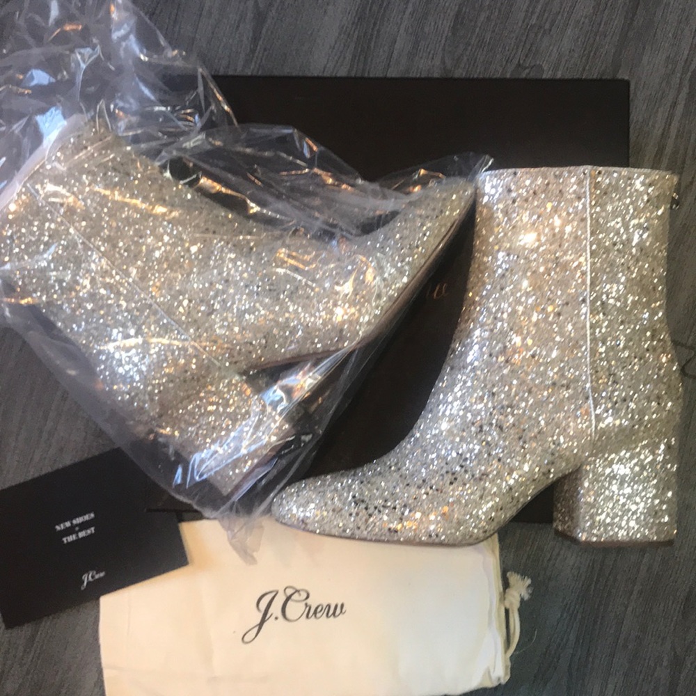 J. Crew MAYA BOOTS IN SILVER